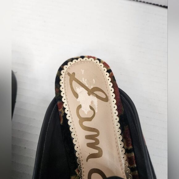 Sam Edelman Black Paris Patchwork Mule Loafers Womens 5.5 Pre-owned - Picture 8 of 11